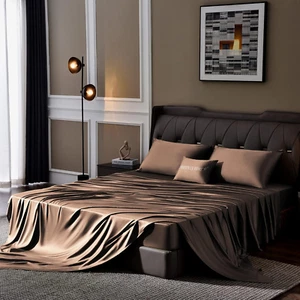 Twin Size Sheet Set - Rayon Derived from Bamboo, Luxury Cooling Bed Sheets, 16" - Picture 1 of 12