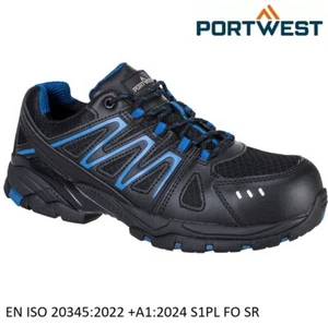 Scarpe da ginnastica uomo PORTWEST punta composita antinfortunistiche in pelle stivali neri S1PL taglia - Foto 1 di 1