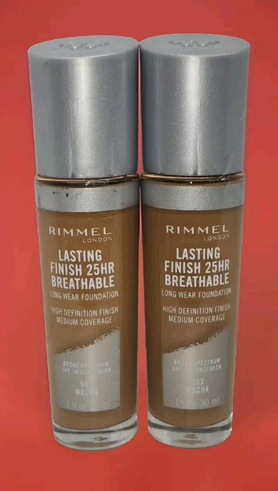 Rimmel Lasting Finish 25 HR Breathable Foundation 503 Mocha 1 oz Ea 2pcs  - Image 1 of 1
