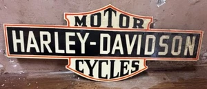 Rare Vintage Harley Davidson Motorcycles 29 x 11 Inches Porcelain Enamel Sign - Picture 1 of 4