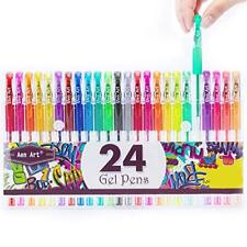 24Set Glitter Gel Pens 40%More Ink Drawing and Doodling for Adult Coloring Books