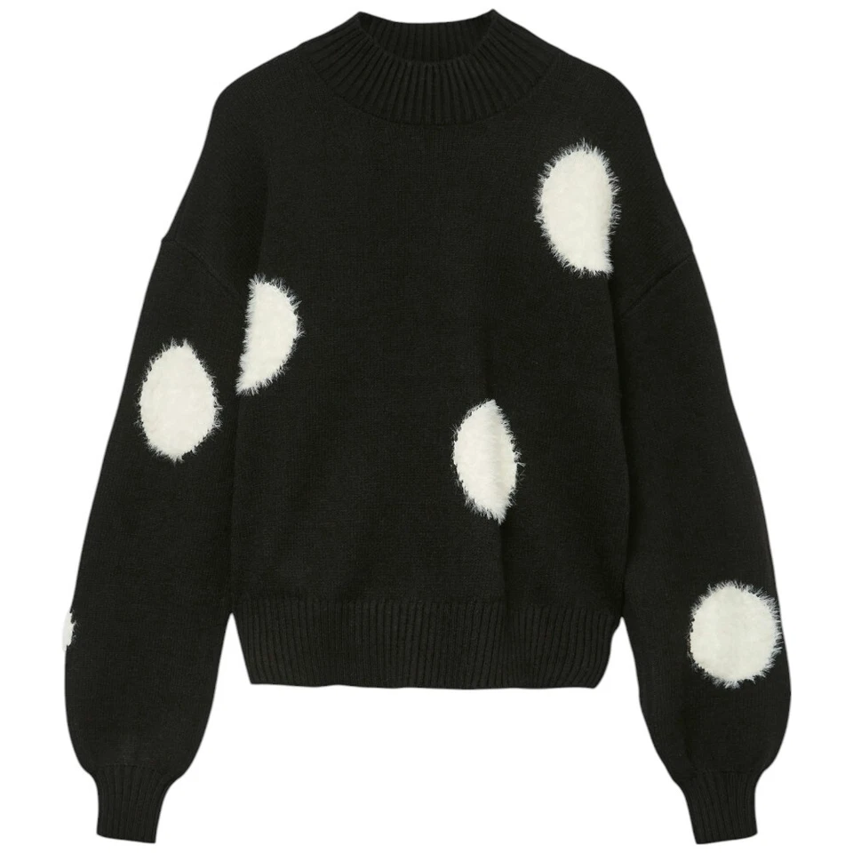 Vero Moda pullover nero pois bianco maglione donna art. Yolanda 10330711 - Imagen 1 de 1