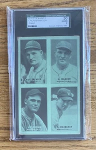 1931-32 Exhibits Four-On-One Baseball JOE CRONIN First Card! GREEN Ultra Rare! - Picture 1 of 2