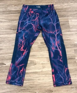 KYODAN Blue/Pink CAPRI Length LEGGINGS size XS Athletic Yoga PANTS - Picture 1 of 6
