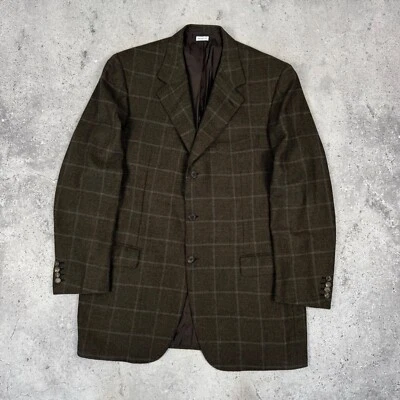 Chaqueta Blazer Brioni Nomentano Pure Cashmere Ventana Marrón Para Hombre Talla 54 IT 44US Foto 1 de 4