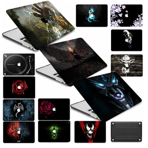 2in1 Black Pattern Skin Rubberized Hard Case Cover For Macbook Air Pro 13" 14 16 - Picture 1 of 31