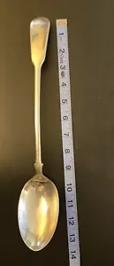 Vintage S G ENGLAND Silver Plate Extra Large Serving Spoon FIDDLE BACK 13 1/4" - Picture 1 of 3