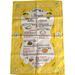 SOUVENIR TEA TOWEL i SAPORI DELLA COSTIERA DESSERT RECIPES FROM ITALY 88 X 58 CM - Picture 1 of 2
