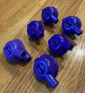TINKERTOYS Plastic 6 PURPLE ROTATING CONNECTORS Replacement Parts Pieces - Picture 1 of 1