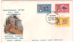 Mazuma *S1229 Malaysia FDC 1968 Persidangan Getah Asli KL Chop Ipoh - Picture 1 of 2