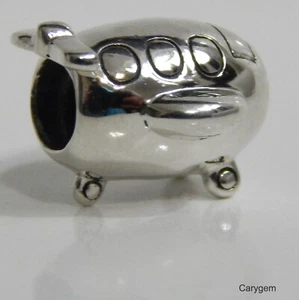 NEU AUTHENTISCH PANDORA CHARM FLUGZEUG PERLE 790561 MIT WILDLEDER ETUI - Bild 1 von 4