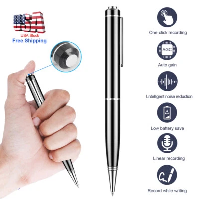 Spy Digital Voice Activated Recorder 32gb Mini Hidden Audio Recording Pen Device - Image 1 of 4