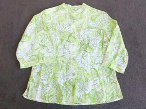 Camicia Sharon Anthony vintage toni verdi taglia 6 colletto prete retrò Atomic XH - Foto 1 di 12
