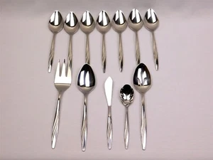 12 Pc AMERICAN FLAIR International Silver Stainless Flatware Fork Spoons Knife - Picture 1 of 9
