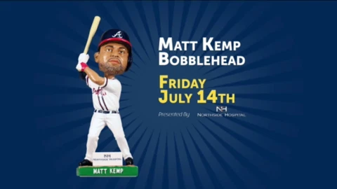 MATT KEMP Bobblehead Braves SunTrust Park SGA Atlanta 2017 With Game Day Program Cover