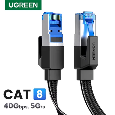 UGREEN CAT8 Ethernet Cable 40Gbps Flat Network Cord RJ45 PC Router PS5 Gaming - Image 1 of 4