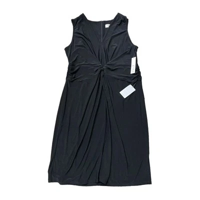 Nuevo con etiquetas Vestido Eliza J Para Mujer Talla 20 Ancho Negro Sin Mangas Jersey Tejido Frontal Torcido Foto 1 de 4