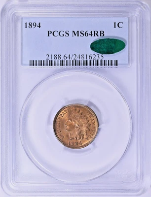1894 Indian Cent : PCGS MS64RB CAC - Image 1 of 3