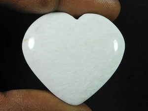 56Cts. 100% Natural Scolecite Designer Heart Crytsal Loose Gemstone 30X35MM K827 - Bild 1 von 9