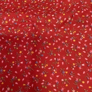 Roter Calico Blumen Baumwollstoff BTY  - Bild 1 von 2