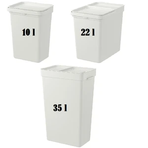 Recycling Bin w/Lid Waste Rubbish Kitchen Bathroom Storage 10L 22L 35L Stackable - Picture 1 of 24