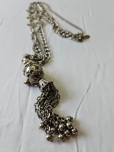Vintage Park Lane Silver Tone Multi Chain Pendant Necklace Tassel Chains Hearts - Picture 1 of 9