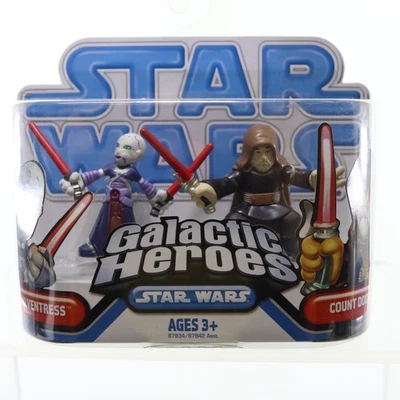 Star Wars Galactic Heroes Asajj Ventress Count Dooku The Clone Wars paquete de 2 nuevo en paquete Foto 1 de 4