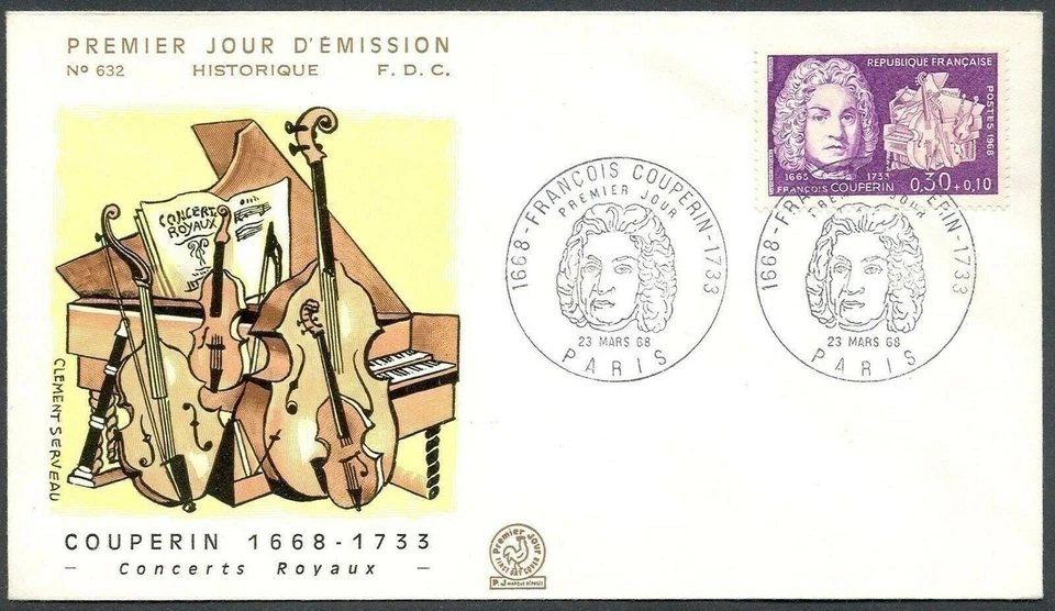 France 1968, Music, Francois Couperin, composer & organist, nice FDC - Image 1 of 1