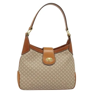 CELINE Borsa a tracolla in tela di macadam PVC beige oro Auth ep10790 - Foto 1 di 22