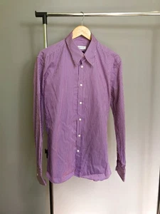 Versace Collection Vintage TG 42 camicia cotone manica lunga viola a righe slim - Foto 1 di 12