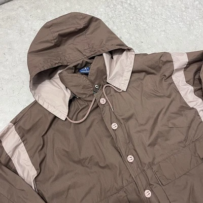 ИСТИННЫЙ ВИНТАЖНЫЙ 80-х OP океана Pacific молнии куртка металлический кнопка женщин средний коричневый - Изображение 1 из 4