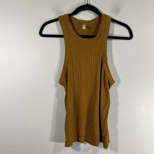 FP Movement Mustard Yellow Ribbed Racerback Tank Top women's Medium - Picture 1 of 7