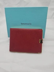 Vintage Tiffany & Co Leather Address Book & Pen Red Calfskin Made in France - Picture 1 of 9