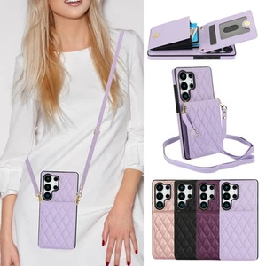For Samsung Galaxy S25 S24 S23 S22 S21 Leather Wallet Card Crossbody Case - Picture 1 of 56