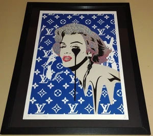 DEATH NYC ltd LG framed signed street art print 45x32cm Marilyn Monroe Pure Evil - Picture 1 of 2