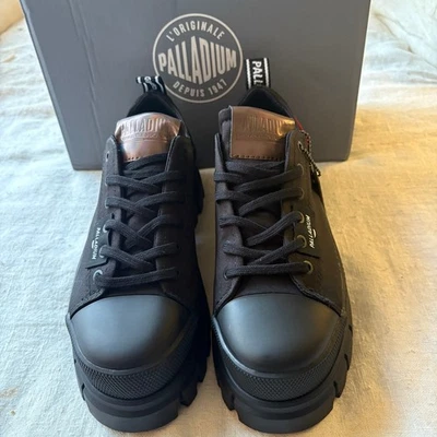 Zapatillas de plataforma Palladium Revolt Lo TX para mujer EE. UU. 7,5 negras gruesas Foto 1 de 4