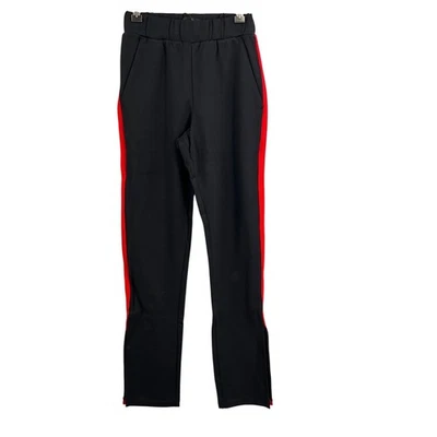 Pantalón Ponte Universal Standard Para Mujer Negro Ajustado Rayas Rojas 4XS (00-0) Nuevo Foto 1 de 4