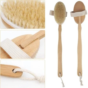 Spazzola Bagno Manico Lungo 15,7" Setole Naturali Corpo Schiena Doccia Lavaggio Scrubber✅ - Foto 1 di 9