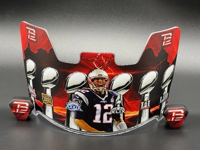 New England Patriots Tom Brady Visera Casco Personalizada Tamaño Completo Foto 1 de 4