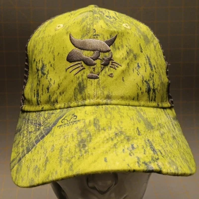 Boné chapéu logotipo bordado camuflagem Realtree Bobcat malha ajustável unissex - Imagem 1 de 4