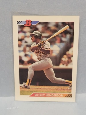 1992 Bowman - Rickey Henderson #166 - Image 1 of 2