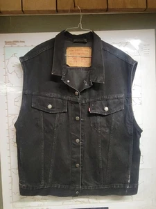 Chaleco/Chaqueta Vaquera Camionero Vintage Años 90 Levi’s 70595 4159 XL Negro EE. UU. - Imagen 1 de 3