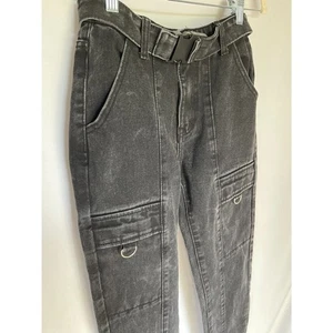 Jeans cargo a vita alta PrettyLittleThing grunge punk rock EU 32 (US 0) - Foto 1 di 7