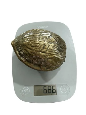 Vintage Interpur Brass Walnut Nutcracker Hinged Solid Brass 9” Open 686g Taiwan  - Image 1 of 4