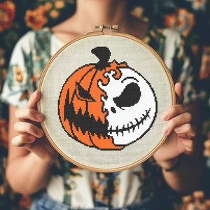 Jack the pumpkin king nightmare chri Cross Stitch needlepoint kit 14 count frame - Picture 1 of 4