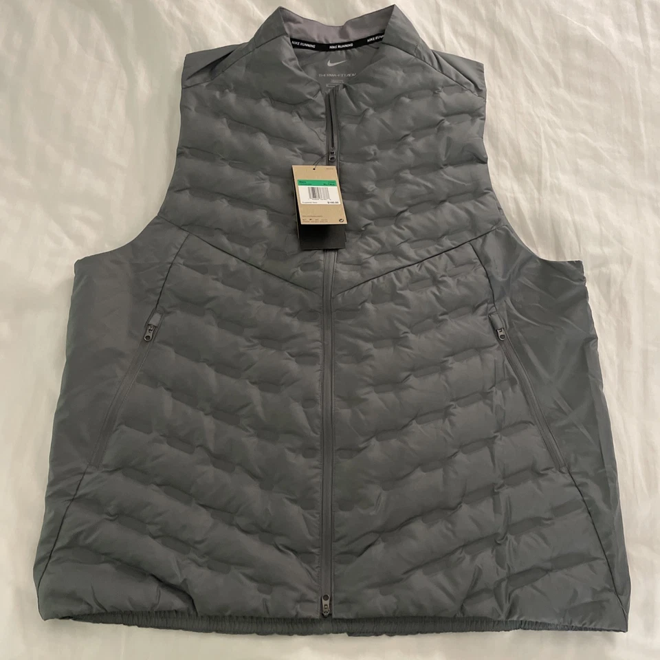 Nike Therma-FIT ADV Repel Down Running Vest Gray Men’s Size Small FB7542-084