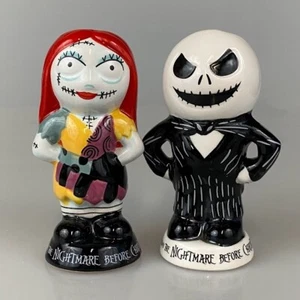 Nightmare Before Christmas Jack Sally Salt Pepper Shaker Set Disney Unused - Foto 1 di 6