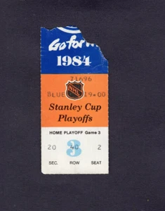 1984 OILERS VS CALGARY PLAYOFFS WAYNE GRETZKY TICKET STUB 4/12/84 2 GOAL, 2 ASST - Picture 1 of 2