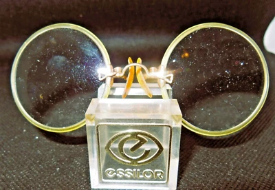 Anteojos antiguos Pince-Nez 1/10 12 K rellenos de oro pieza de nariz de resorte Foto 1 de 2