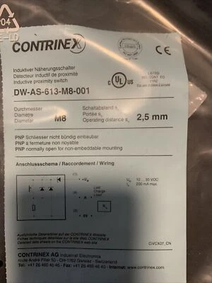 1Pcs New For CONTRINEX proximity switch DW-AS-613-M8-001 - Image 1 of 4